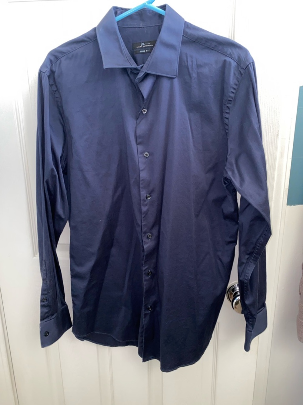 Marc Anthony Slim Fit Navy Dress Shirt